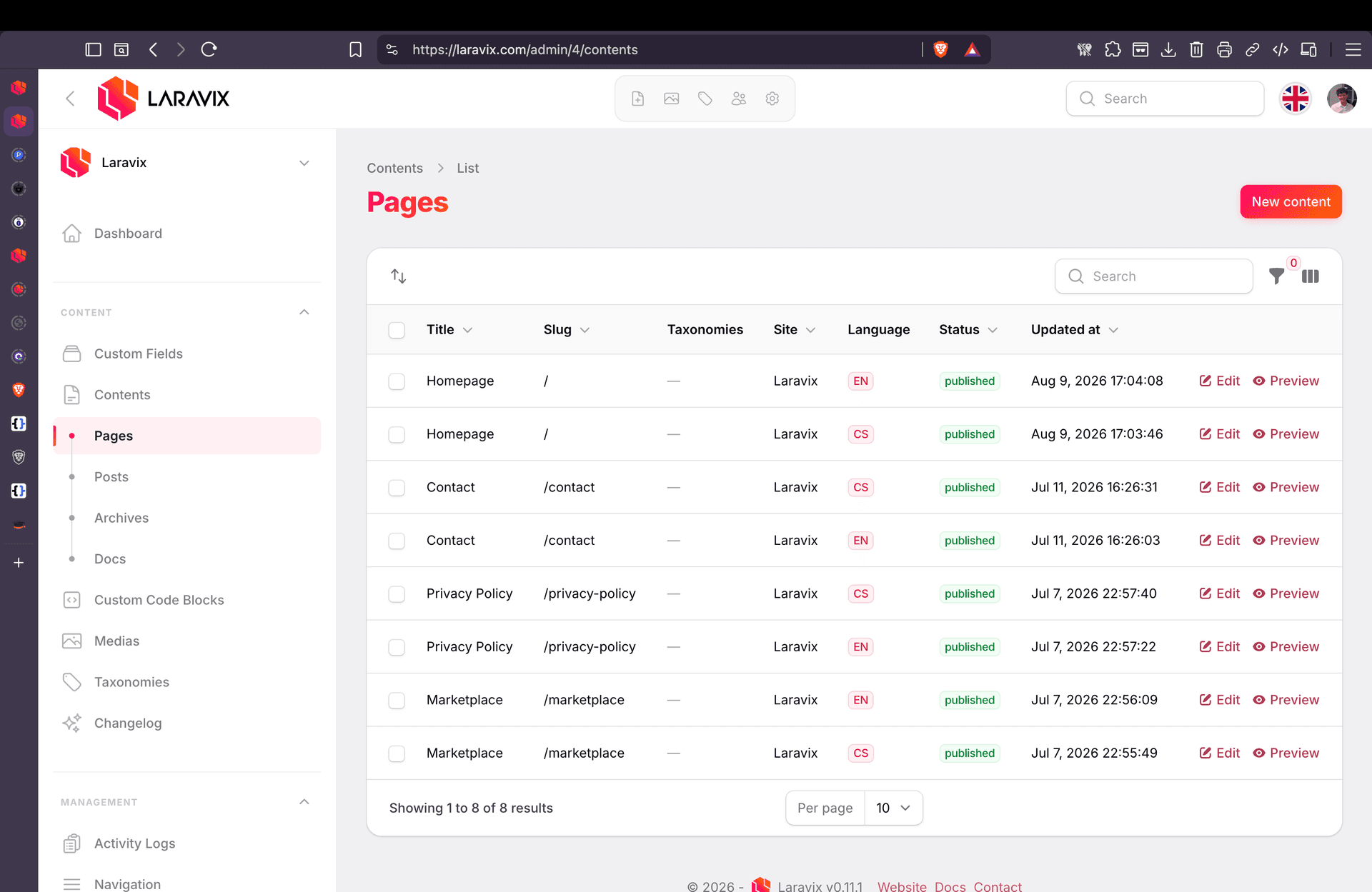 Laravix CMS — image 1 of 3